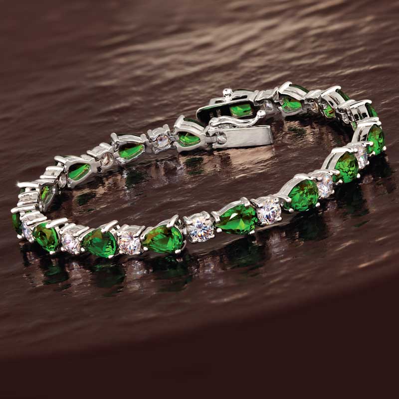 STERLING PEAR HELENITE & DIAMONDAURA SET