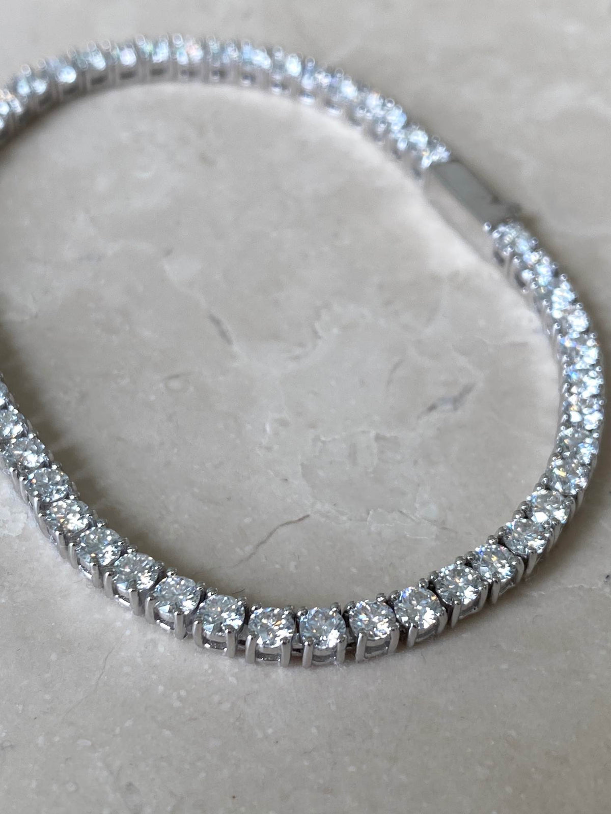 Sterling Silver Moissanite Tennis Bracelet 4-3/4ctw