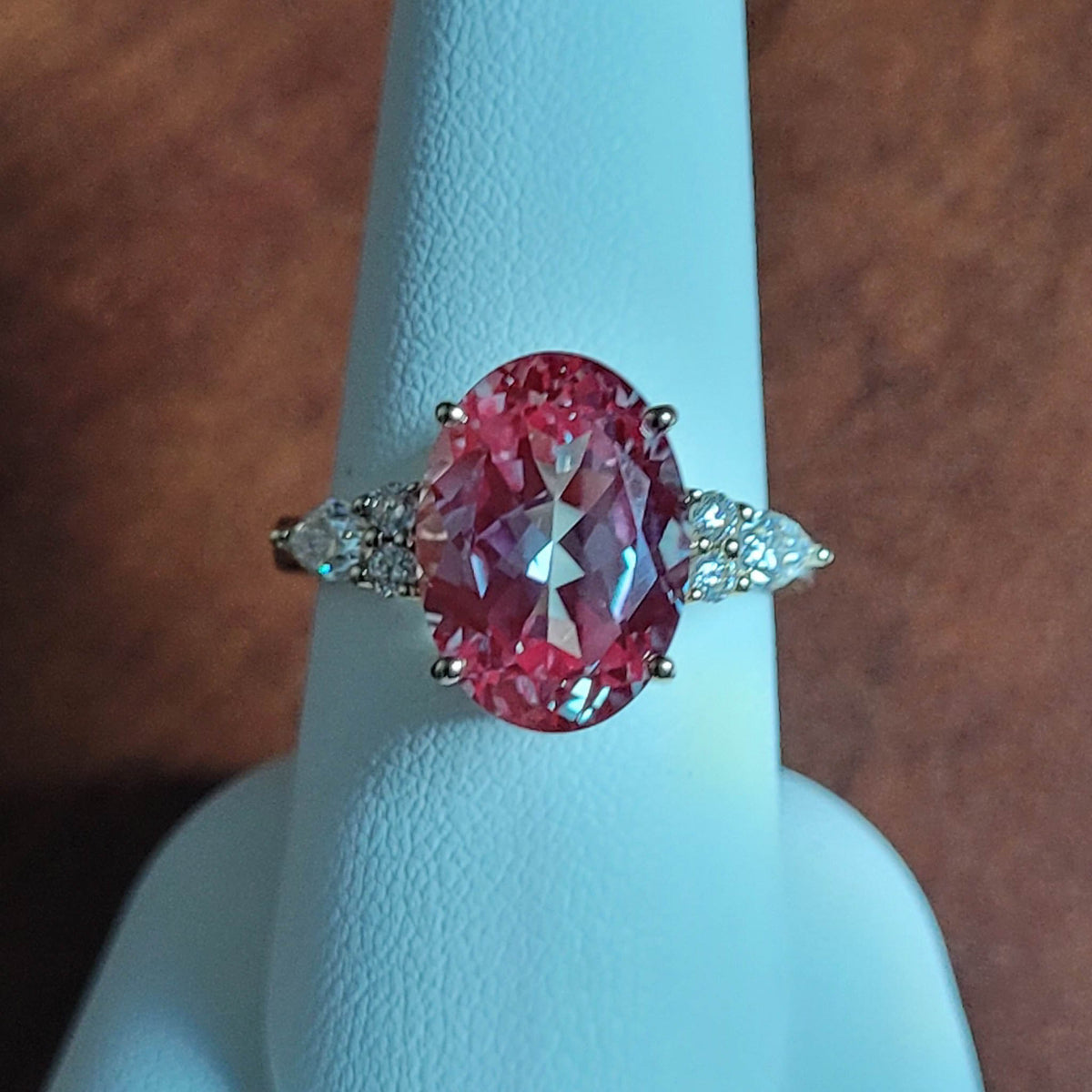 14KYG Lab Alexandrite & Mois Ring 5-1/2ctw