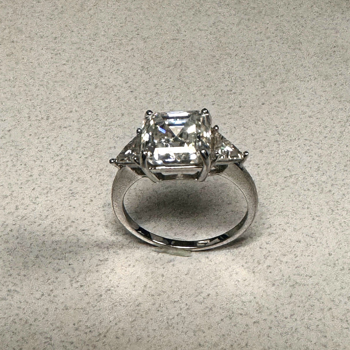 Sterling Silver Asscher cut Moissanite Ring 6ctw