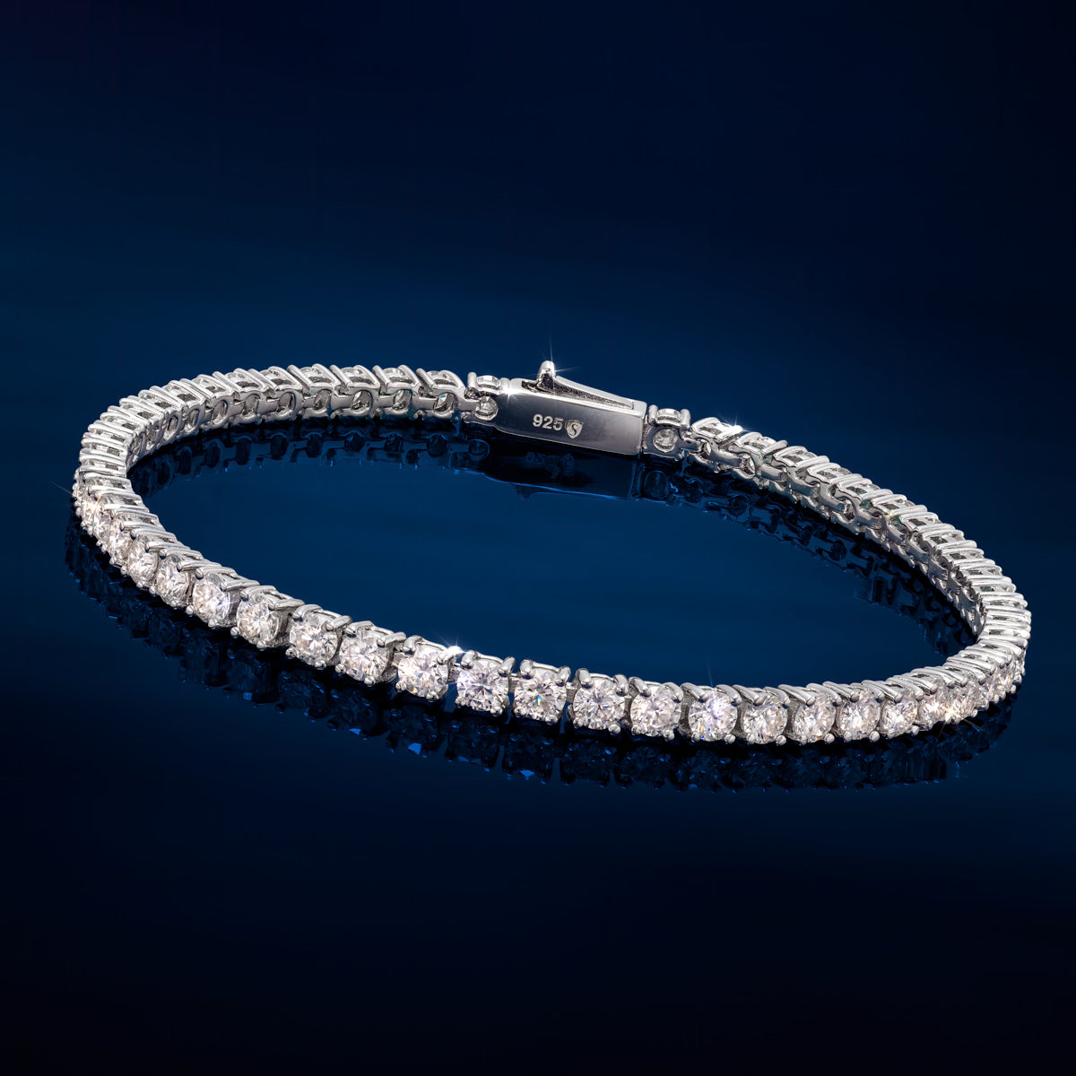 Sterling Silver Moissanite Tennis Bracelet 4-3/4ctw