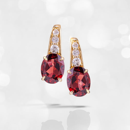 14KYG Anthill Garnet & Diamond Earrings 4-5/8ctw