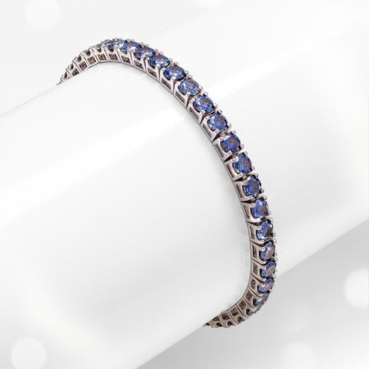 Sterling Silver Purple Moissanite Bracelet 12ctw
