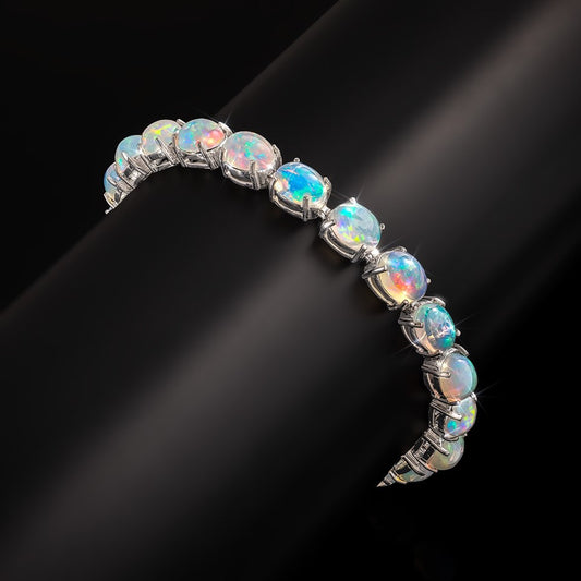 Sterling Ethiopian Opal Bracelet 16-1/2ctw