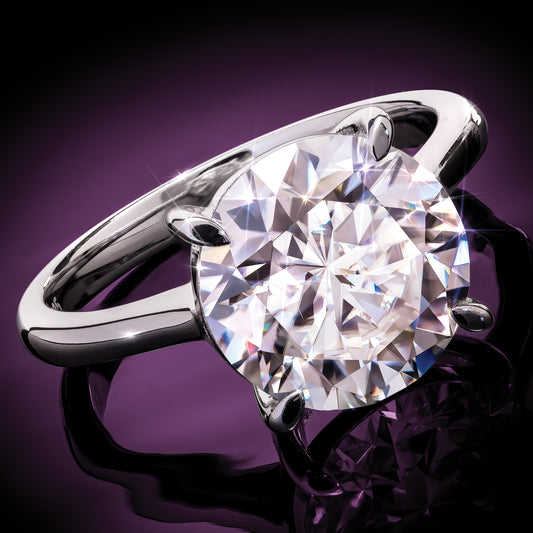 14K WG Moissanite Solitaire Ring 4CTW