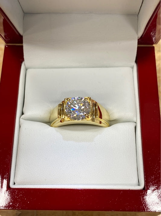 10KYG 2CT MOISSANITE MENS RING