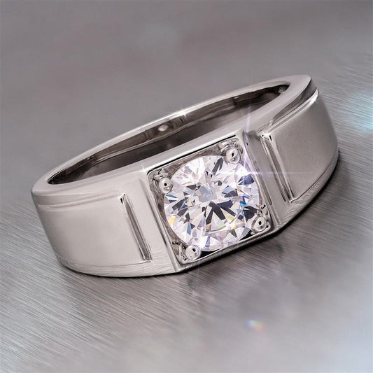 14KWG Moissanite Starman Ring 1ctw