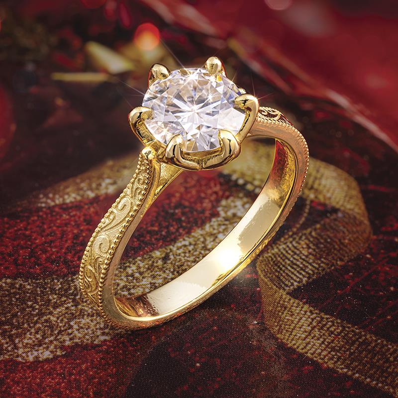 14KYG MOISSANITE RING 1-1/2CTW