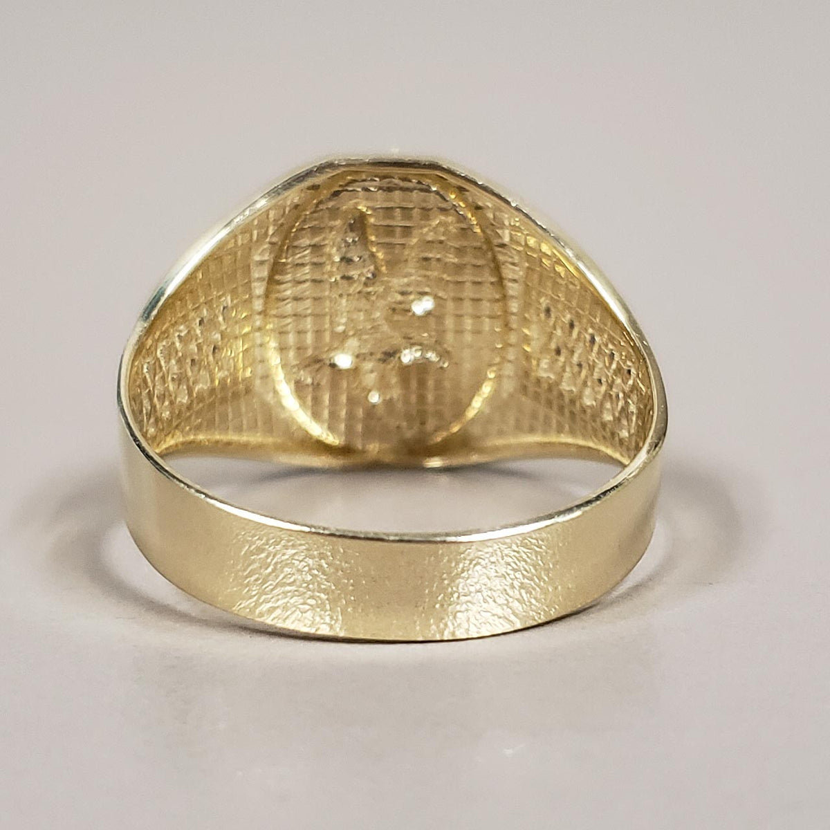 10KYG W/Rhodium Men's Eagle Ring