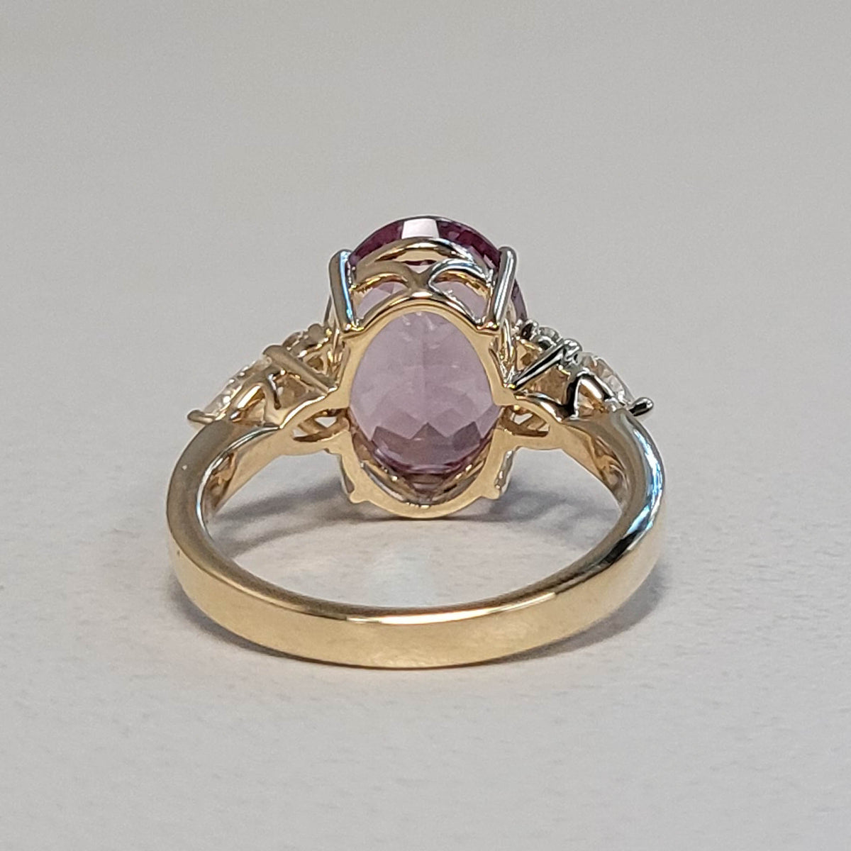 14KYG Lab Alexandrite & Mois Ring 5-1/2ctw