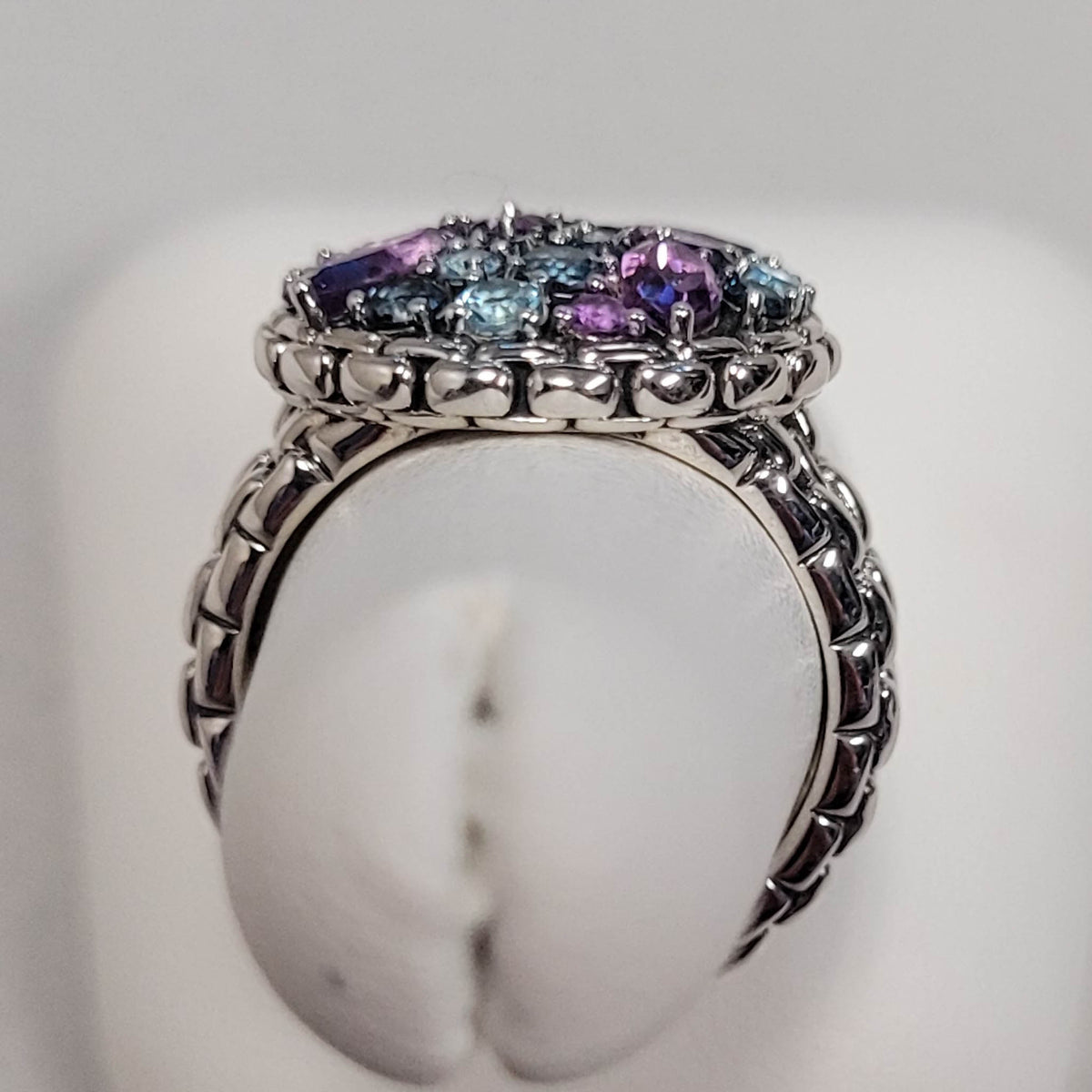 Sterling Amethyst & Swiss Blue Topaz Ring